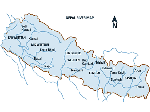 Nepal Rafting Map