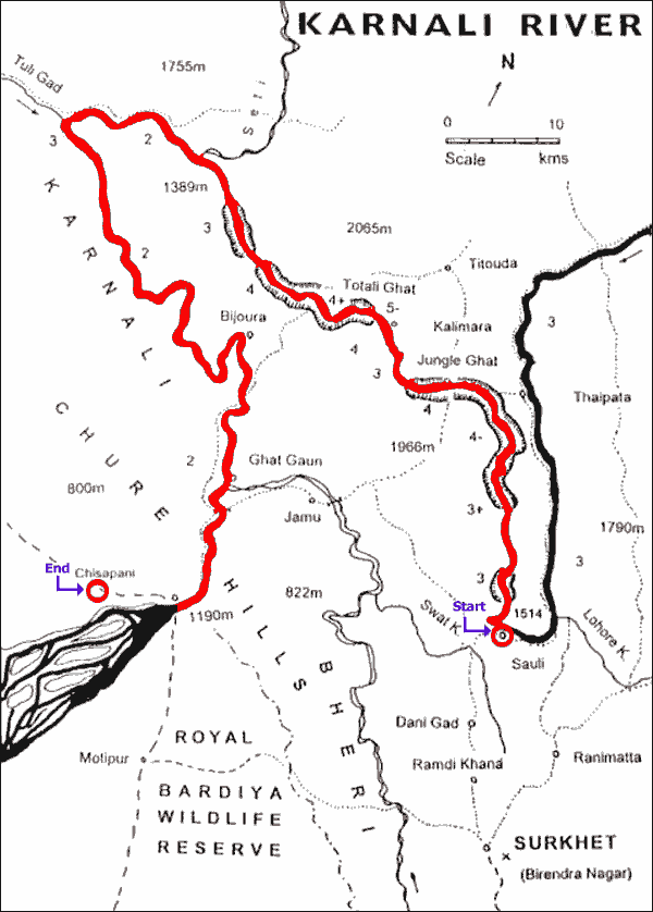 Map of Karnali River