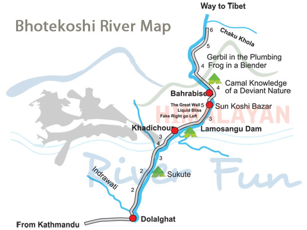 Map of Bhote Koshi River